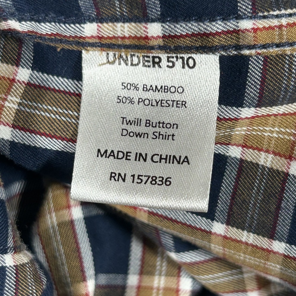 Under 510 Dress Shirt Mens XS Blue Plaid Lightweight Button Down Long Sleeve EUC - Picture 13 of 15